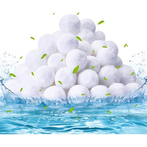 500g Pool Filter Balls, Ersetzen Sie 28kg Filtersand, Wiederverwendbare Filter Balls, Filterbälle für Pools, Aquarien, Geeignet für Verschiedene Filtersysteme, Weiß (1/5)