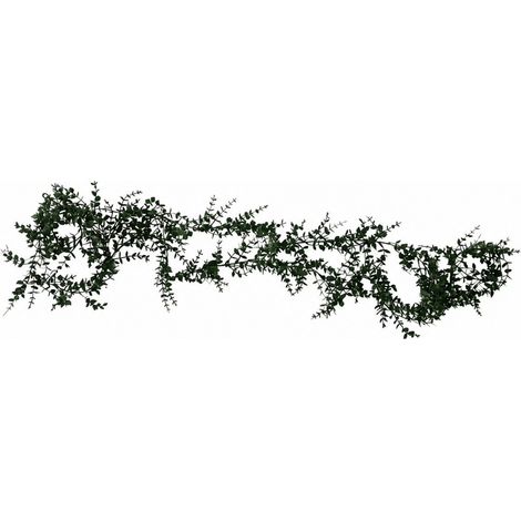 Couronne d'Halloween noire, guirlande de lierre artificiel, 178 cm (70,2 po), décoration murale, de table et de cheminée