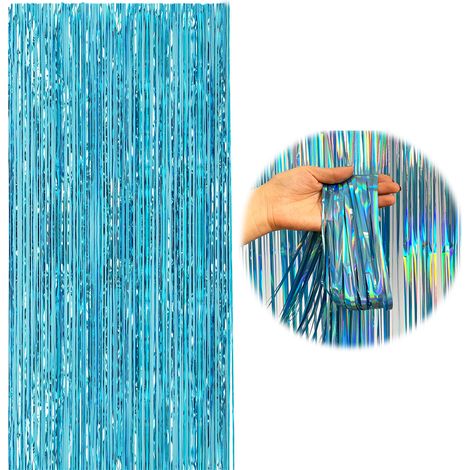 2 rideaux de pluie laser bleu clair (1/5)