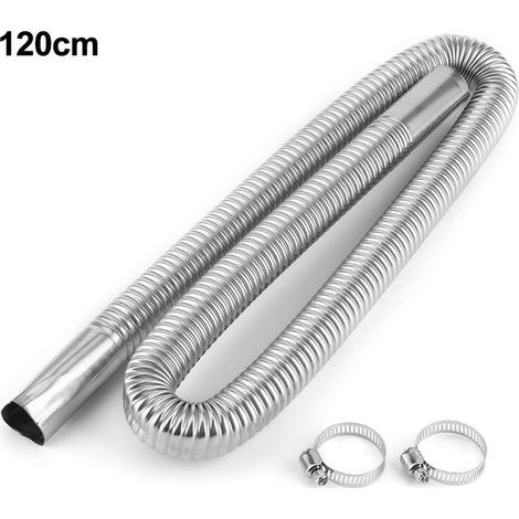 Tuyau d'échappement en acier inoxydable pour chauffage de stationnement, flexible de ventilation diesel, diamètre intérieur 2,5 cm/1 pouce, longueur 120 cm/47,2 pouces (1/5)