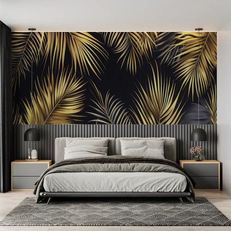 Papier peint geometrique bulles dor - 150 x 250 cm (1/2)