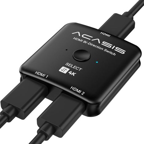 Commutateur HDMI 4K@60Hz 1 entrée et 2 Sorties Splitter 4K 3D HDR Compatible avec 5/4/3/Xbox/Roku/Fire Stick/Switch/Cast Projecteur (1/5)