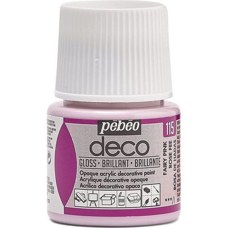 Peinture acrylique - Pébéo - P.BO Déco - Rose fée brillant - 45ml - Finition brillante (1/4)