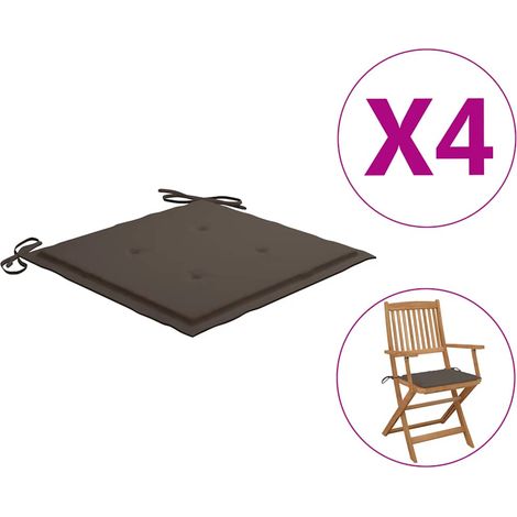 Gartenstuhl-Kissen 4 Stk. Taupe 40x40x4 cm Oxford-Gewebe
