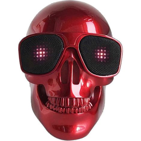 Enceinte Bluetooth sans fil en forme de crâne squelette portable 15 W BT4.0 avec radio FM - Enceinte d'Halloween