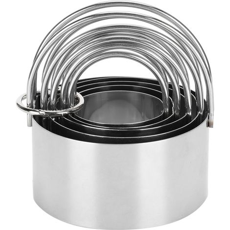 5 pièces Emporte-pièces en Acier Inoxydable Ronds pour Biscuits avec Poignée, Outils de Pâtisserie (1/5)