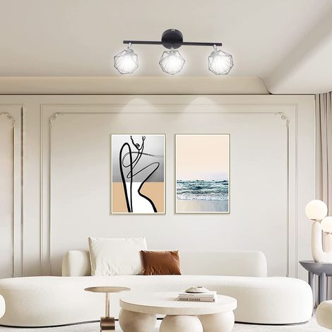Kit d'éclairage sur rail LED à 3 lampes avec têtes de lampe orientables et flexibles, spots de plafond, finition noire mate (1/5)