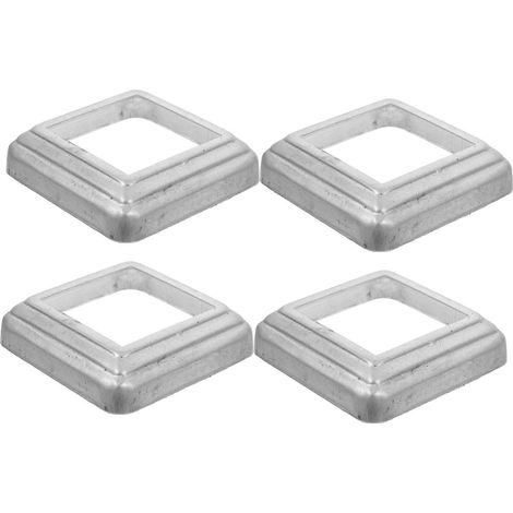 Cache-poteaux en acier (lot de 4) - Garniture décorative pour poteaux de clôture - Masque les espaces (1/5)