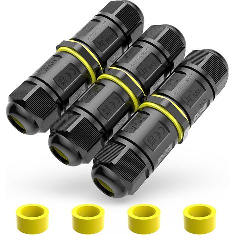 Lot de 3 Connecteur Electrique Etanche IP68, Connecteur Etanche, Connecteur de Boîte de Jonction 2 Fils, Raccord Electrique Etanche pour Jardin - Dérivation de Câble 6-11mm (1/5)