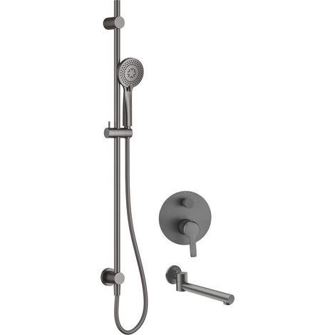 Set doccia a scomparsa con bocca da bagno finitura titanio - Stapol