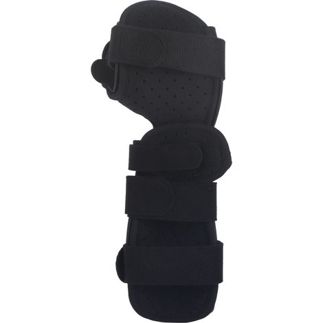 Attelle de poignet droite réglable, soutien stable pour entorse et tendinite, fixation amovible et douce, 32x11cm. (1/5)