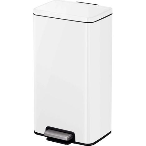 EKO - Poubelle à pédale Madison 30 litres - Stainless Steel Plastic - blanc mat