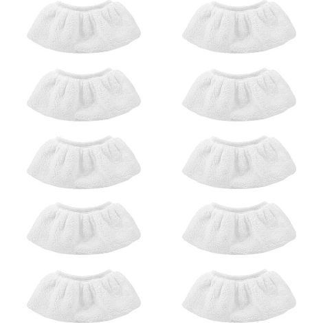 10 Pièces Bonnettes Microfibre,Lingettes Accessoire pour Nettoyeur à Vapeur, Compatibles avec la Majorité des Nettoyeurs à Vapeur,,Lavables et Réutilisables (1/5)