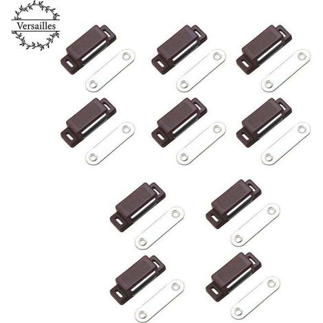 Loqueteau magnétique puissant – force de maintien 4kg – lot de 10 - brun – aimant porte – loqueteau aimant – aimant placard – aimant porte de placard, Versailles (1/4)