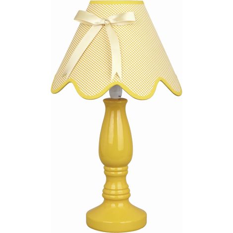 Lampada da tavolo Candellux Lola gialla ceramica E14 (1/3)
