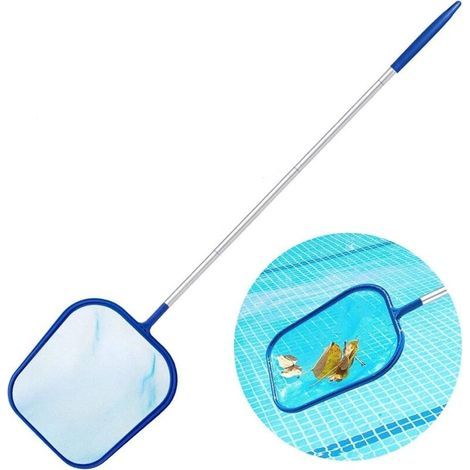 Skimmernetz für Schwimmbecken zur Entfernung von schwimmenden Blättern und Insekten, hervorragendes Werkzeug zur Schwimmbadreinigung (Blau) (1/5)
