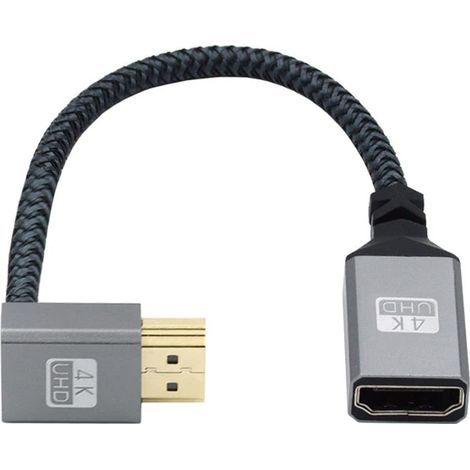 Câble d'extension HDMI 1.4, HDMI type A mâle vers femelle coudé à 90 degrés vers le haut (1/5)