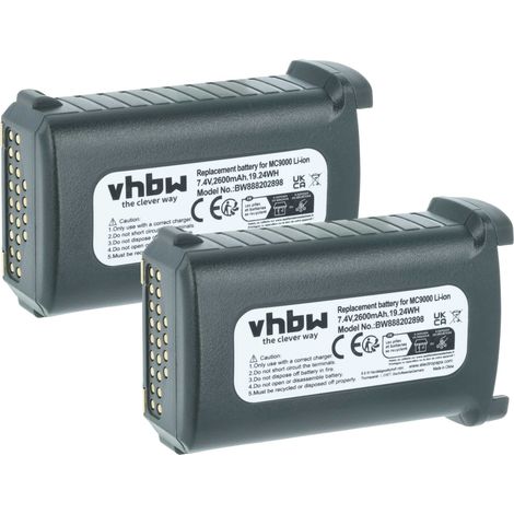 vhbw 2x batteria compatibile con Symbol RD5000, RD5000 Mobile RFID Reader, MC9200-K computer portatile scanner (2600mAh, 7,4V, Li-Ion) (1/4)