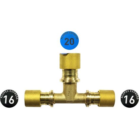 Tee ridotto intermedio 90° d.16 x 20 x 16 acqua/gas 340122902 (1/2)