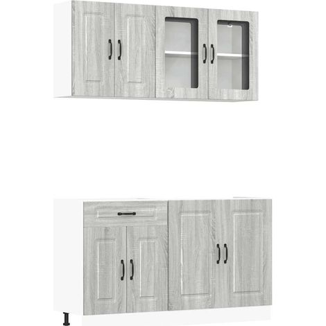 Maison Exclusive - Mueble cocina Kalmar sonoma gris 4 pzas madera