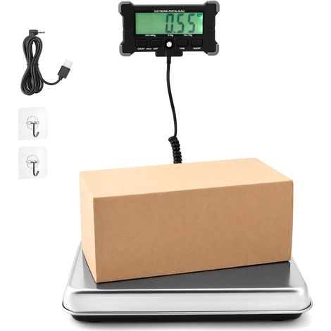 Balance de bagages numérique 440 livres/200 kg avec fonction tara, écran LCD séparé, pour courrier, entrepôt, animaux domestiques (1/5)