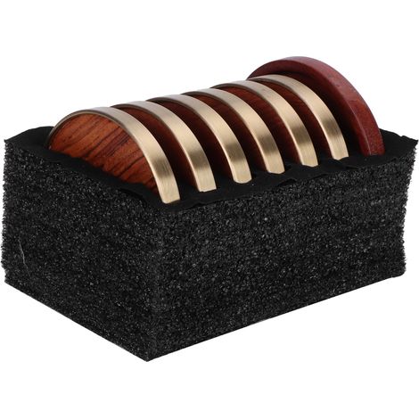Dessous de tasse en bois avec plateau isolant et plateau de base, accessoires pour la cérémonie du thé, bois de rose (1/5)