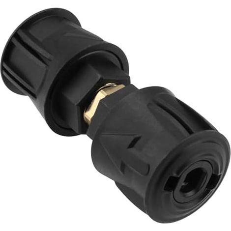 Confezione da 2 adattatori a connessione rapida M22 da 14 mm per idropulitrici - Prolunga per connettore tubo flessibile in alluminio e plastica - Nero (1/5)