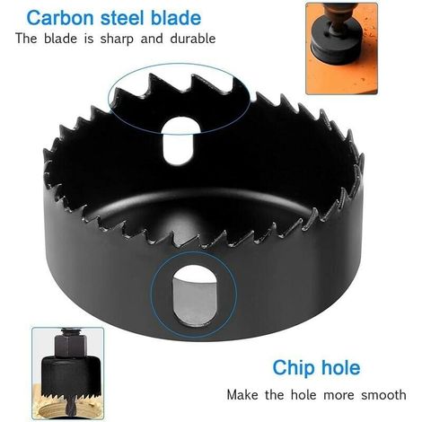 Kit seghetto a trapano bimetallico per legno e gesso (11 pezzi, 19-64 mm) (1/3)