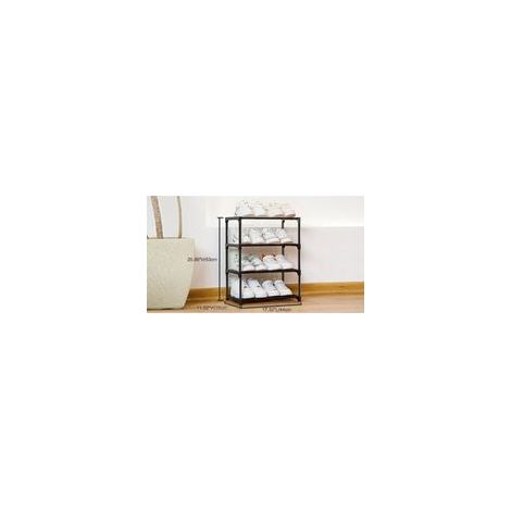 Etagere Chaussure, Empilable Meuble Chaussure en Métal, Petite Étagère à Chaussures 3 Niveaux, Rangement Chaussures pour 6 Paires pour Entrée, Couloir, Chambre à Coucher