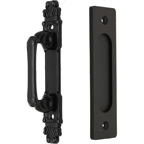For barn door, aluminum alloy, heavy-duty, black (Black A - 216mm) (1/5)