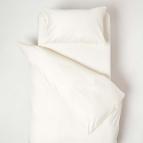 HOMESCAPES Kinderbettwäsche, creme, Bio-Baumwolle Fadendichte 400