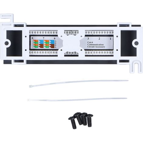 Panneau de brassage 8 ports CAT6, montage en rack, câble réseau RJ45 568A/B, accessoire d'installation