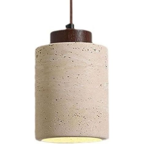 Travertinfarbener LED-Kronleuchter in Gelb mit warmem Licht – geeignet für Wohnzimmer, Esszimmer, Hotels etc. – 1 Stück, Naturholzfarbe (1/5)