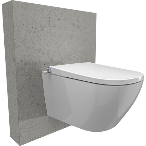 BERNSTEIN - Toilettes japonais céramique Blanc, WC japonais lavant + LED, force jet et chaleur réglable, rinçage 180° - 59,3x38,4x38cm - BASIC 1104 (1/5)