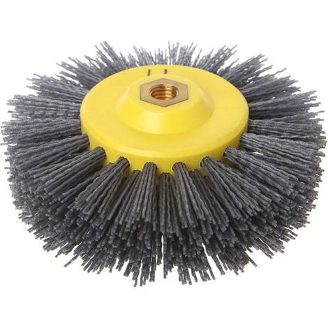 Roue de Polissage en Nylon pour Nettoyage et Élimination Poussière Argenté Brosse de Meulage pour Meuleuse Électrique et Perceuse Électrique (1/5)