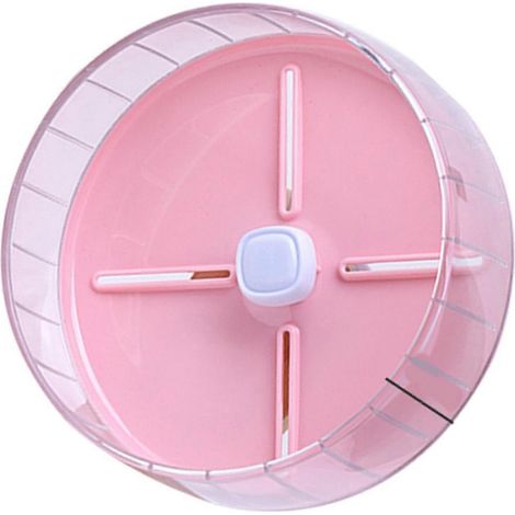 Roue d'exercice silencieuse pour hamster, jouet idéal pour les petits animaux de compagnie, compatible avec les cages pour hamsters, 20 cm (7,9 pouces), rose (1/3)