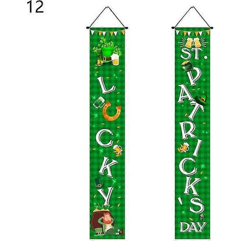 1 Paire D'ornements Suspendus Accrocheurs En Polyester Vert, Large Utilisation, Panneau De Porche Lutin Irlandais, Fournitures Domestiques Q (1/5)