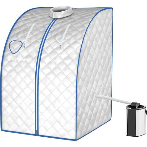 COSTWAY 3L Mini Sauna de Vapor Portátil con Control Remoto Cabina de Sauna con Temperatura y Temporizador Ajustables (plata)