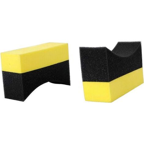 Lot de 2 éponges de polissage pour pneus de voiture, avec brosse et tampon de nettoyage. (1/3)