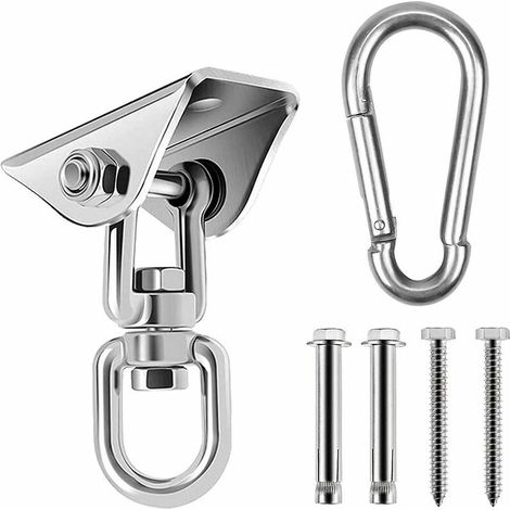 Ulisem Gancio da soffitto in acciaio inossidabile resistente, gancio girevole a 360° per appendere altalena, gancio da soffitto per appendere sedia, sacco da boxe, amaca da boxe, yoga