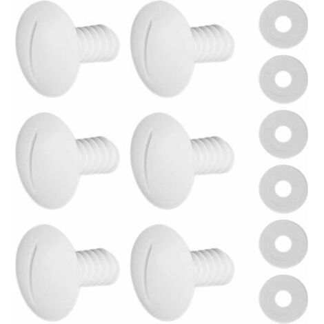 Six sets of white plastic wheel screws with C55 washers, suitable for Polaris 180 and 280 pool cleaner accessories. (1/5)