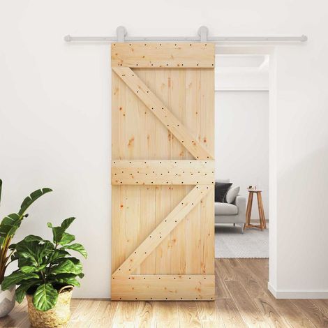 vidaXL Porta scorrevole Naturale e Bianco 80 x 210 cm