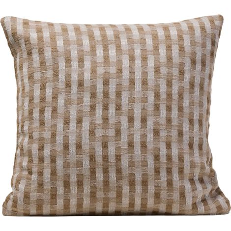 Housse de coussin en Jacquard bicolore à carreaux CASTIN
