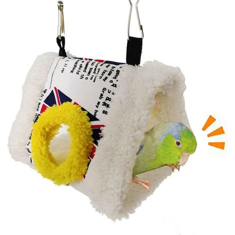 Nid d'oiseau, hamac suspendu pour perroquet, cage en peluche douce et chaude, 12 x 16 x 12 cm (1/5)