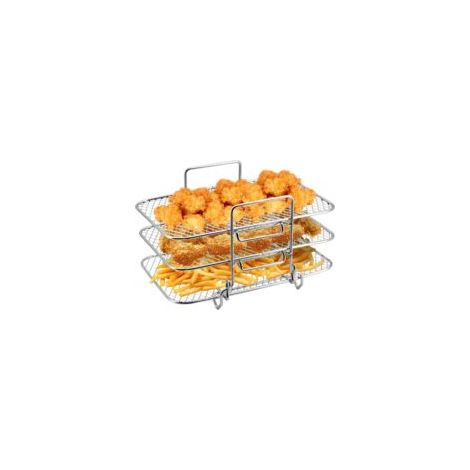 Supporto per friggitrice ad aria compressa Ninja Dual Air Fryer - Accessorio multiuso - Realizzato in acciaio inox 304, compatibile con Ninja DZ201 / DZ401 / AF300UK / AF400UK