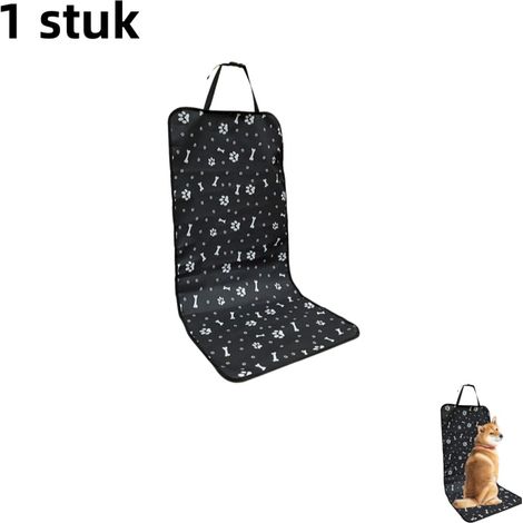 Tapis à langer pour chien et chat en voiture avec motif empreintes de pattes en tissu Oxford imperméable pour siège passager et déplacements dimensions non précisées couleur noire 1 pièce (1/5)