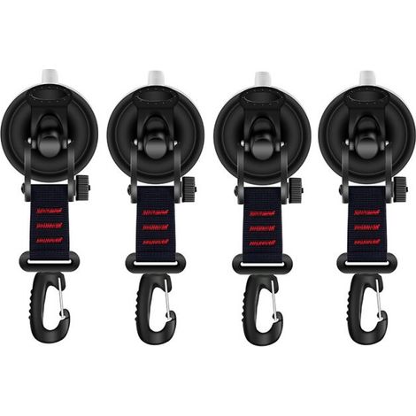 4 Pcs Powerful Suction Cup Hook for Camping Tent Fixing Hook Suction Cup, for Car Side Awning, Boat, Camping, Tarp, Tents (Round Buckle) (1/5)
