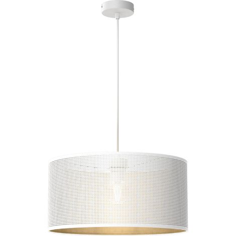 Lampada a sospensione bianca interno oro Ø40 E27 Luminex