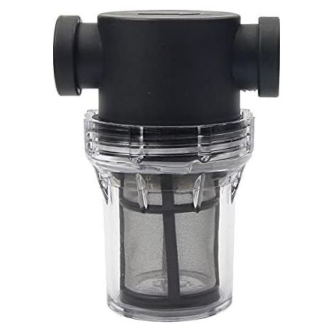 Pipeline Filtre de pompe à eau 3/4" avec tamis en acier inoxydable 100 mailles, filtre en maille en ligne pour arrosage du jardin (noir) (1/5)