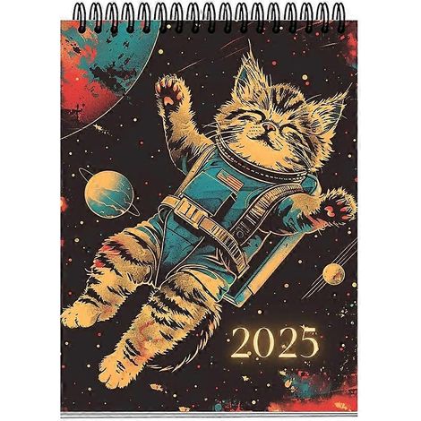 Calendrier de l'espace avec des chats - Calendrier mural 2025 sur le thème des animaux de compagnie - Idéal pour des cadeaux mémorables (1/5)